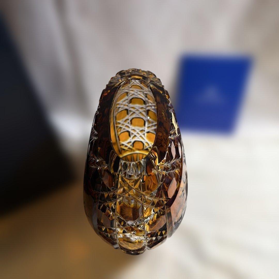 マイセン✳︎花瓶　フラワーベース　クリスタル　アンバー　MEISSEN