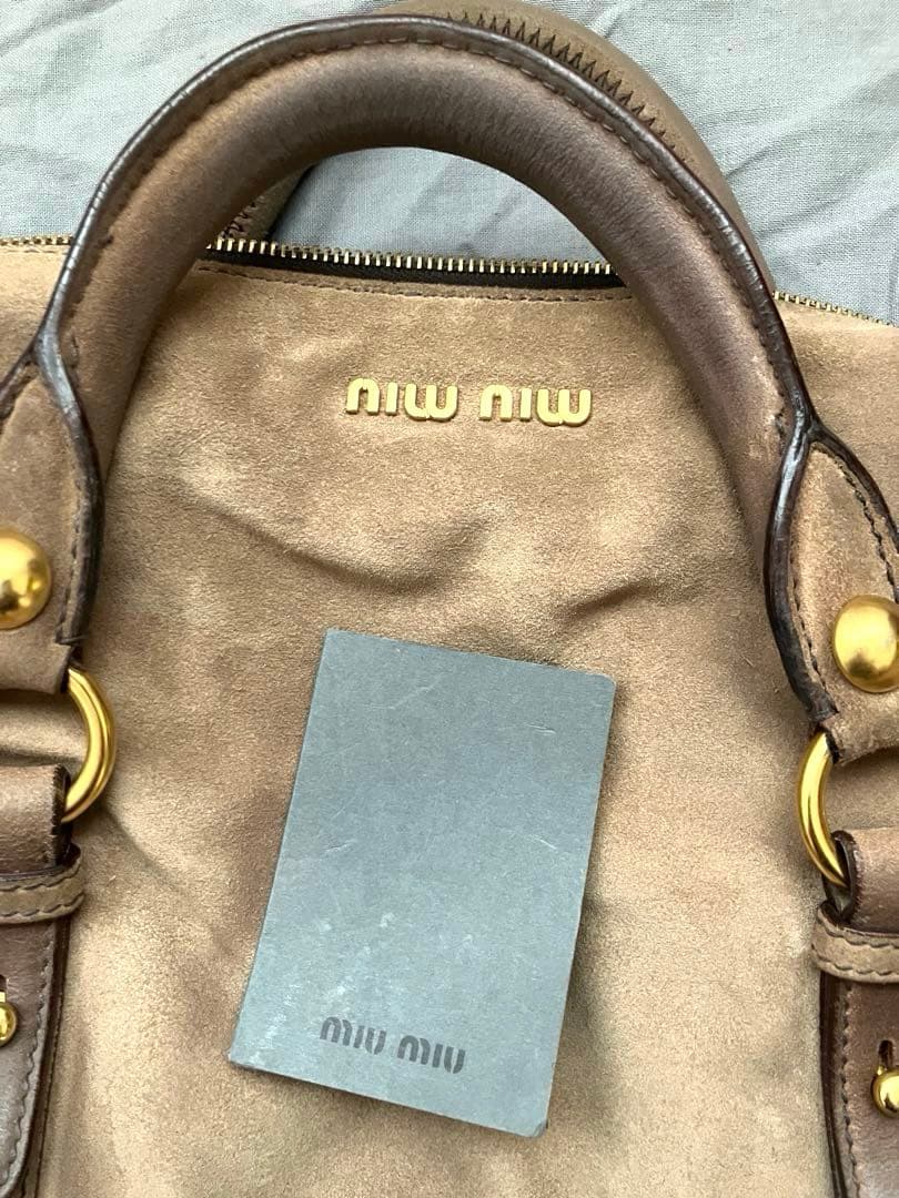 MIUMIU ミュウミュウ リボン レザー ショルダーバッグ 2way ヌバック