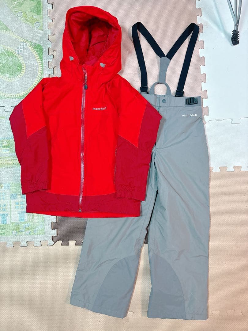 [timesale]montbell キッズ スキーウェア 上下セット 140