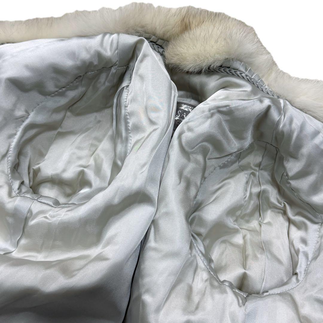 美品　サガフォックス　ブルーフォックス　XL相当　ファーコート　柔らか毛並み