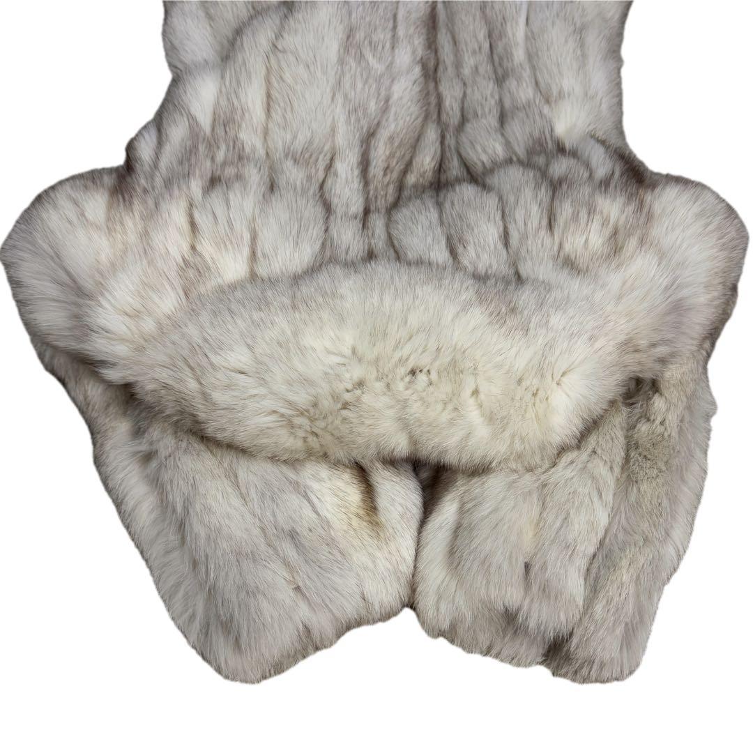 美品　サガフォックス　ブルーフォックス　XL相当　ファーコート　柔らか毛並み