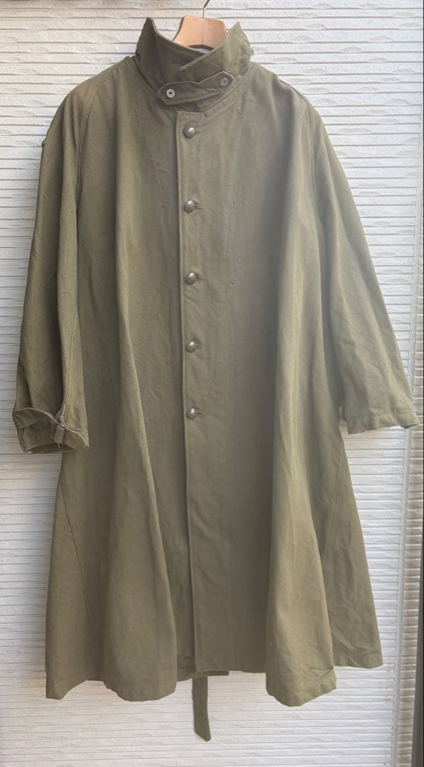 実物40s〜50s フランス軍 モーターサイクルコート サイズ6 コットンリネン