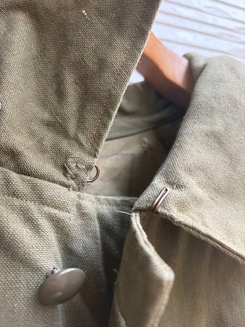 実物40s〜50s フランス軍 モーターサイクルコート サイズ6 コットンリネン