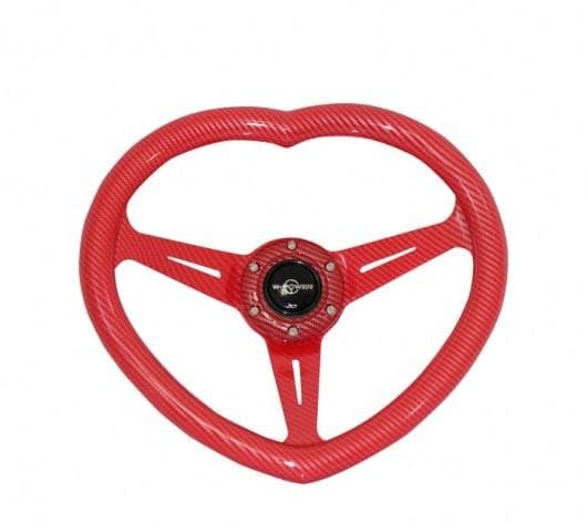 ユ*ウ様 大特価! 自動車用 ハンドル ハート型 ステアリングホイール カーボン