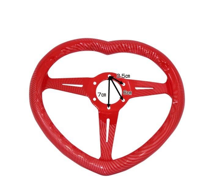ユ*ウ様 大特価! 自動車用 ハンドル ハート型 ステアリングホイール カーボン