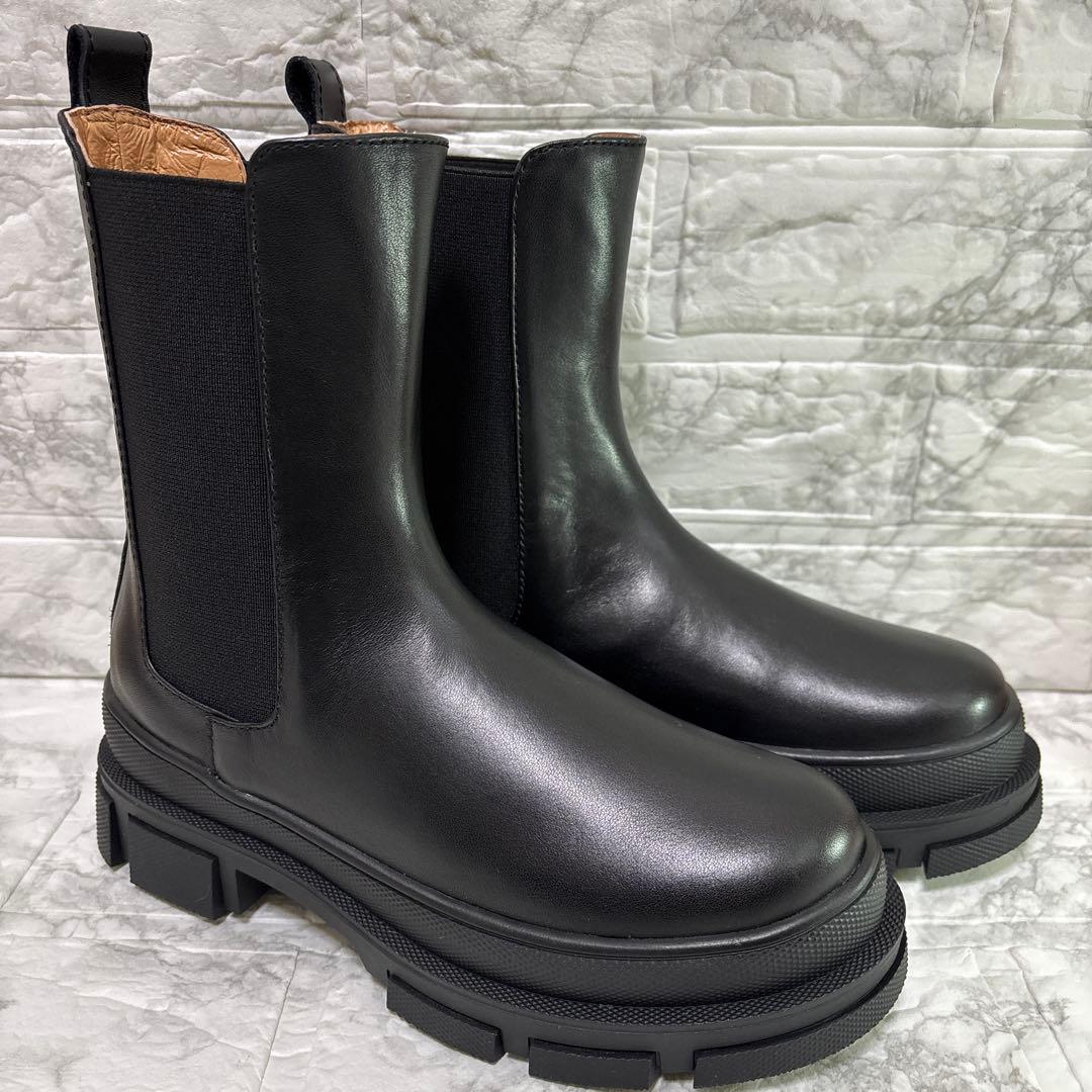 【新品未使用】アトリエブルージュ レザーサイドゴアタンクブーツ S 22.5