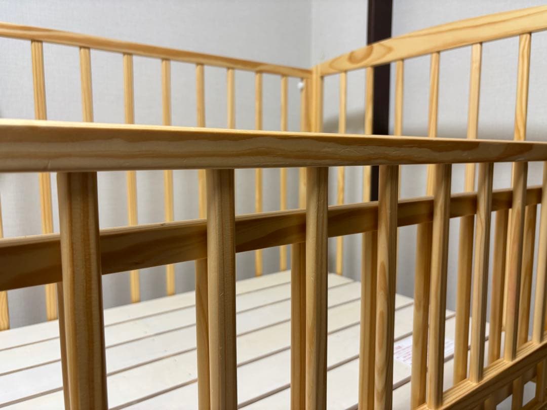 nommoc 木製　Wオープンハイタイプベビーベッド キャスター付き