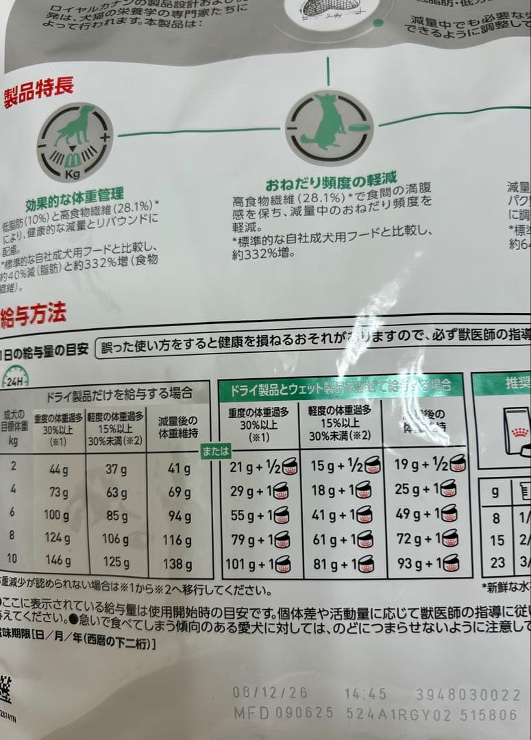 noriさん専用 満腹感サポート小型犬用 3kgと満腹間サポート3kg １袋ずつ