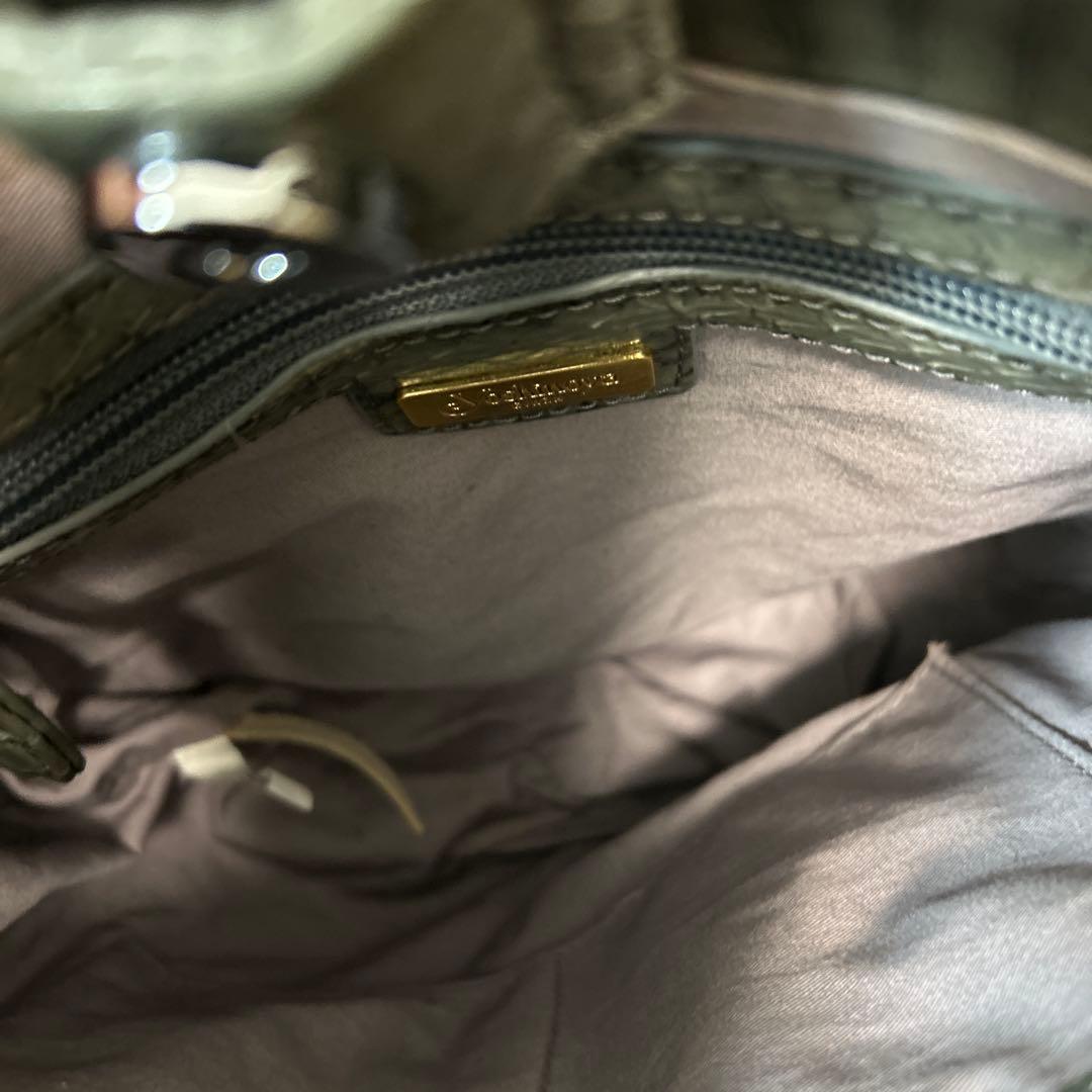 か*ん様 希少品　銀座ヨシノヤ　革編み込みメッシュトートカゴバッグ