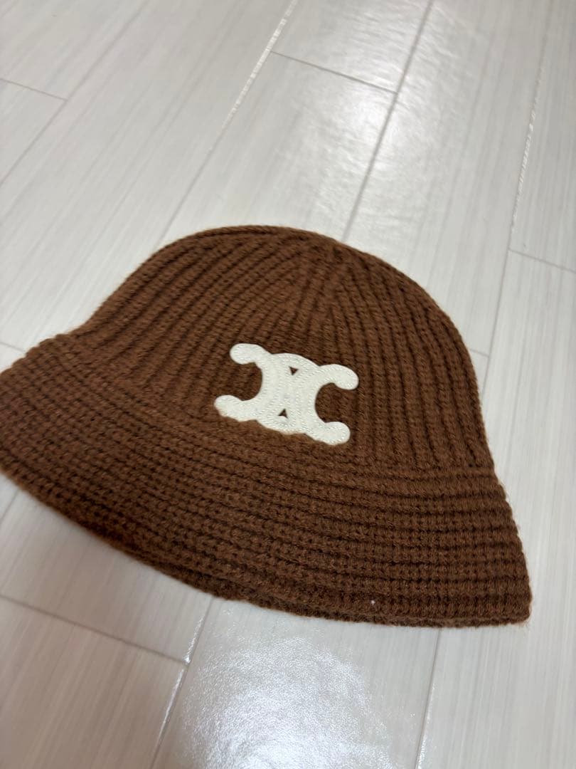 CELINE ブラウン ニット帽