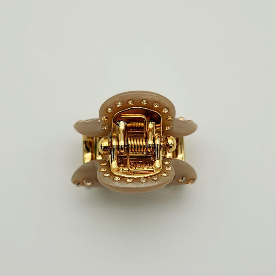 ☆acca☆ ヘアクリップ ラインストーン グレージュ ゴールド