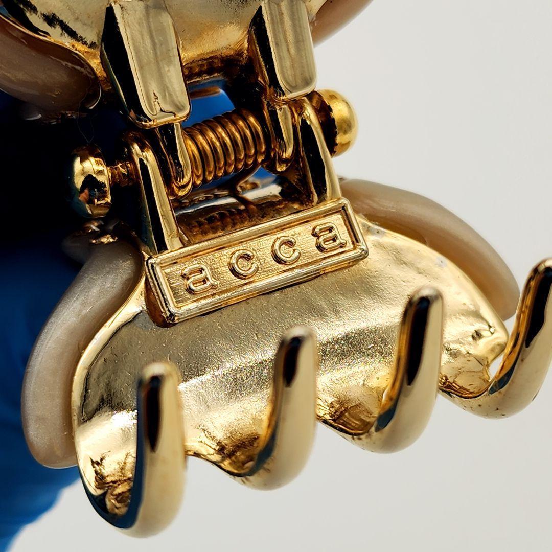 ☆acca☆ ヘアクリップ ラインストーン グレージュ ゴールド