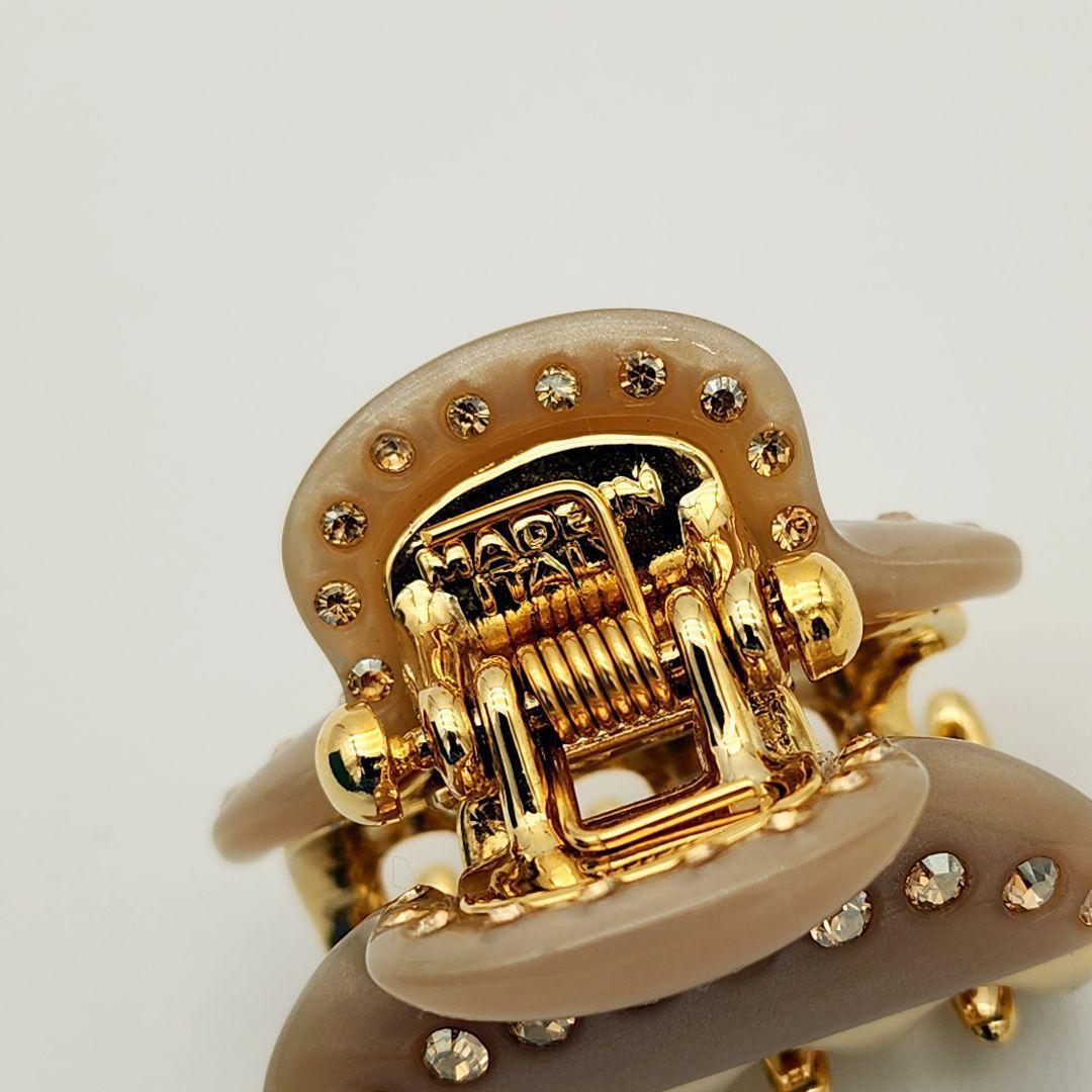 ☆acca☆ ヘアクリップ ラインストーン グレージュ ゴールド