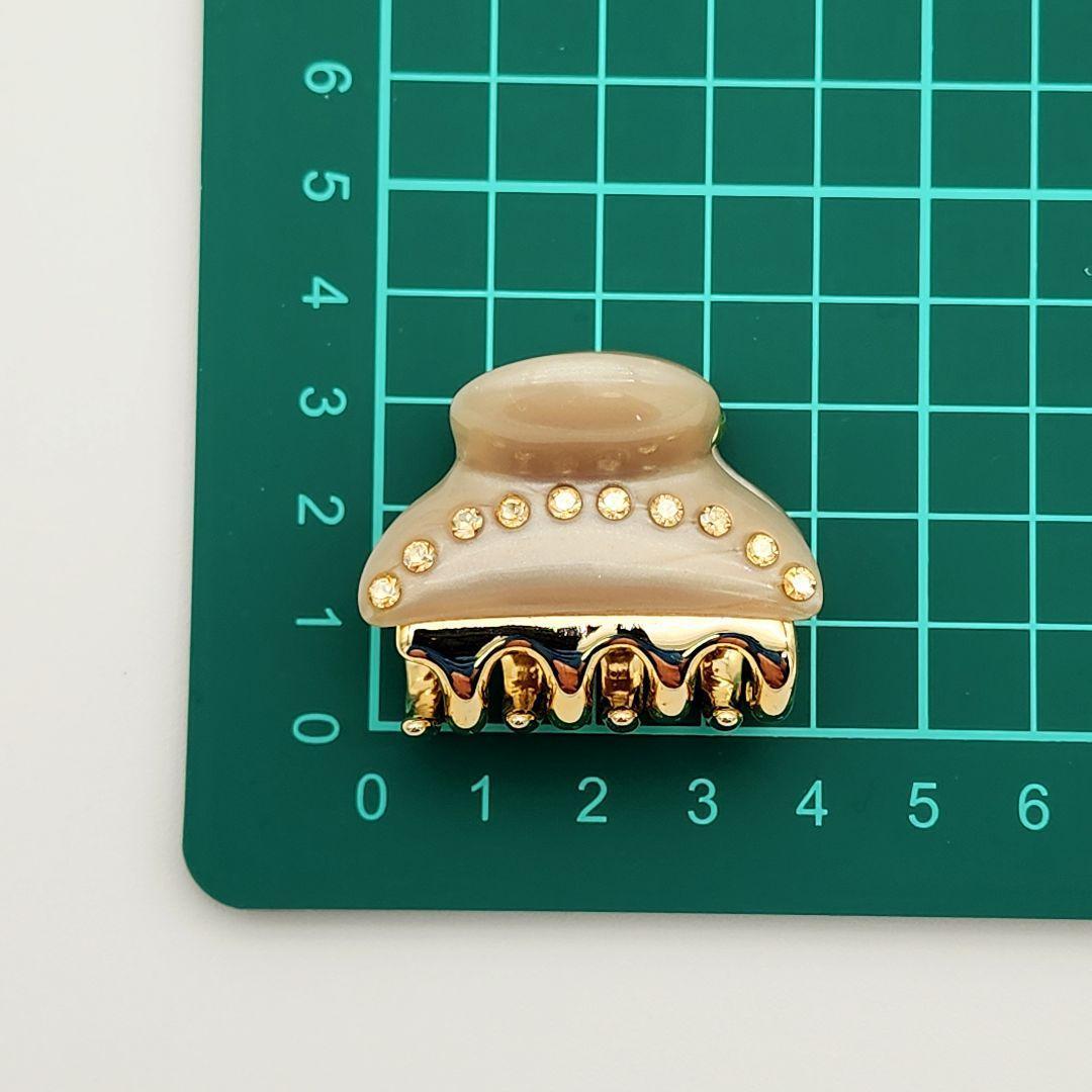 ☆acca☆ ヘアクリップ ラインストーン グレージュ ゴールド