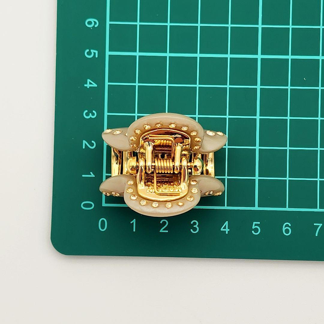 ☆acca☆ ヘアクリップ ラインストーン グレージュ ゴールド