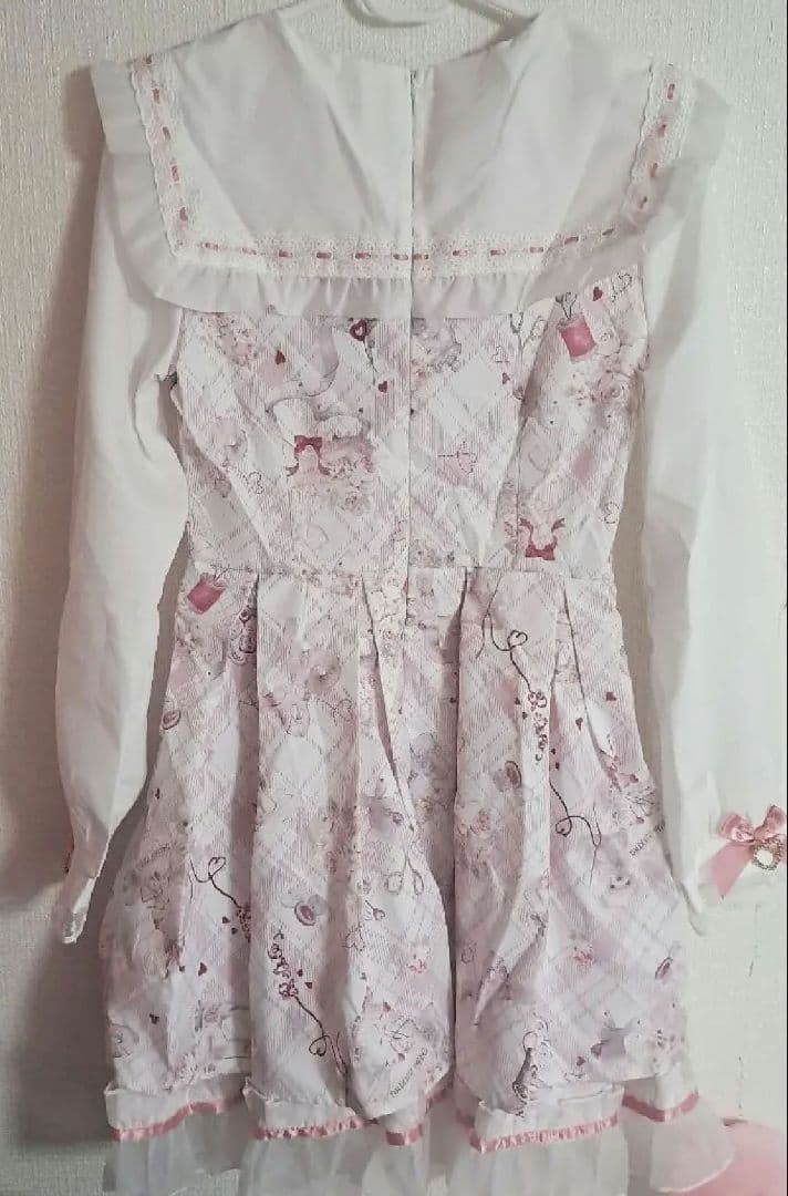 リズリサ Sewing Bear 柄セットアップ ホワイト 量産型