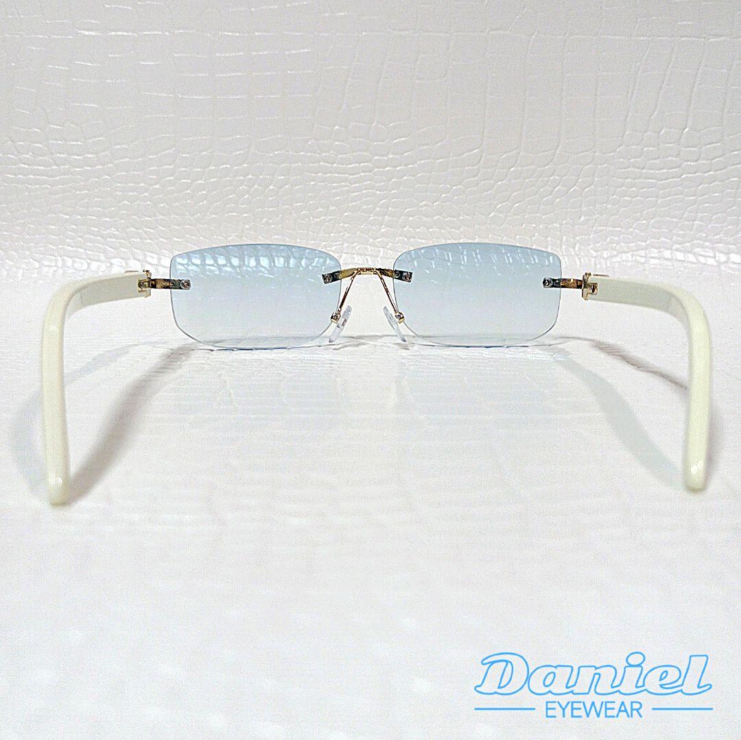 リムレス■ライトブルー■グラデーション■サングラス■Y2K■未使用品■⑮