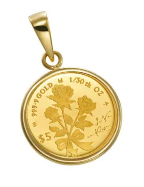 新品SPERANZA純金ラヴィアンローズ1/30ozペンダントトップ限定品