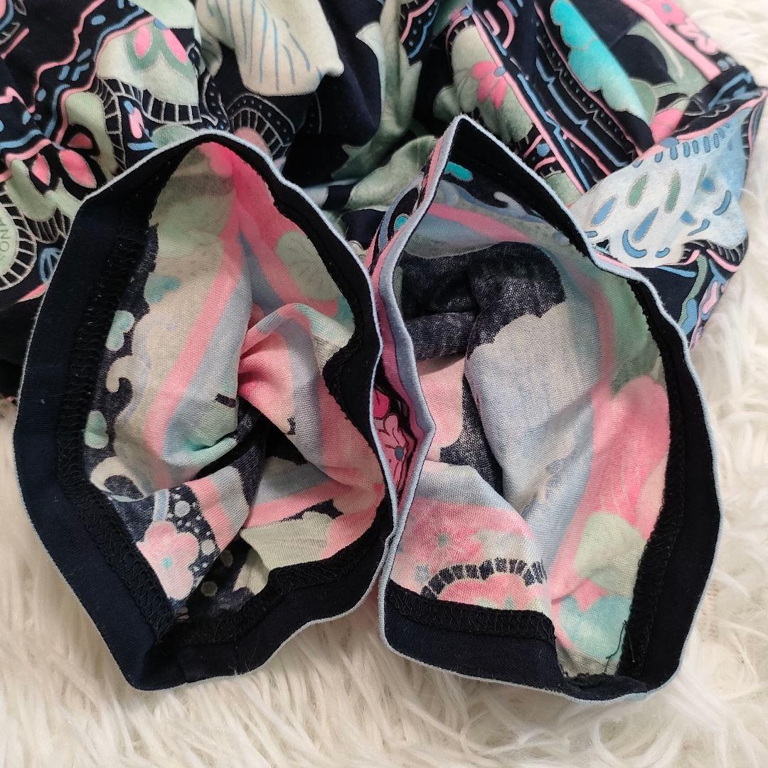 レオナール カットソー 黒 ピンク 花柄 プリント 大きいサイズ 42