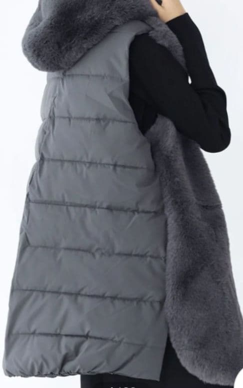 Age アーガ　エコファー　ベスト　チャコールグレー