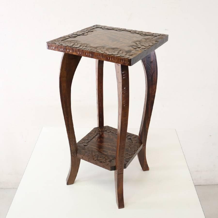 伝統工芸 軽井沢彫 桜柄 サイドテーブル 花台 飾り台 高さ61cm