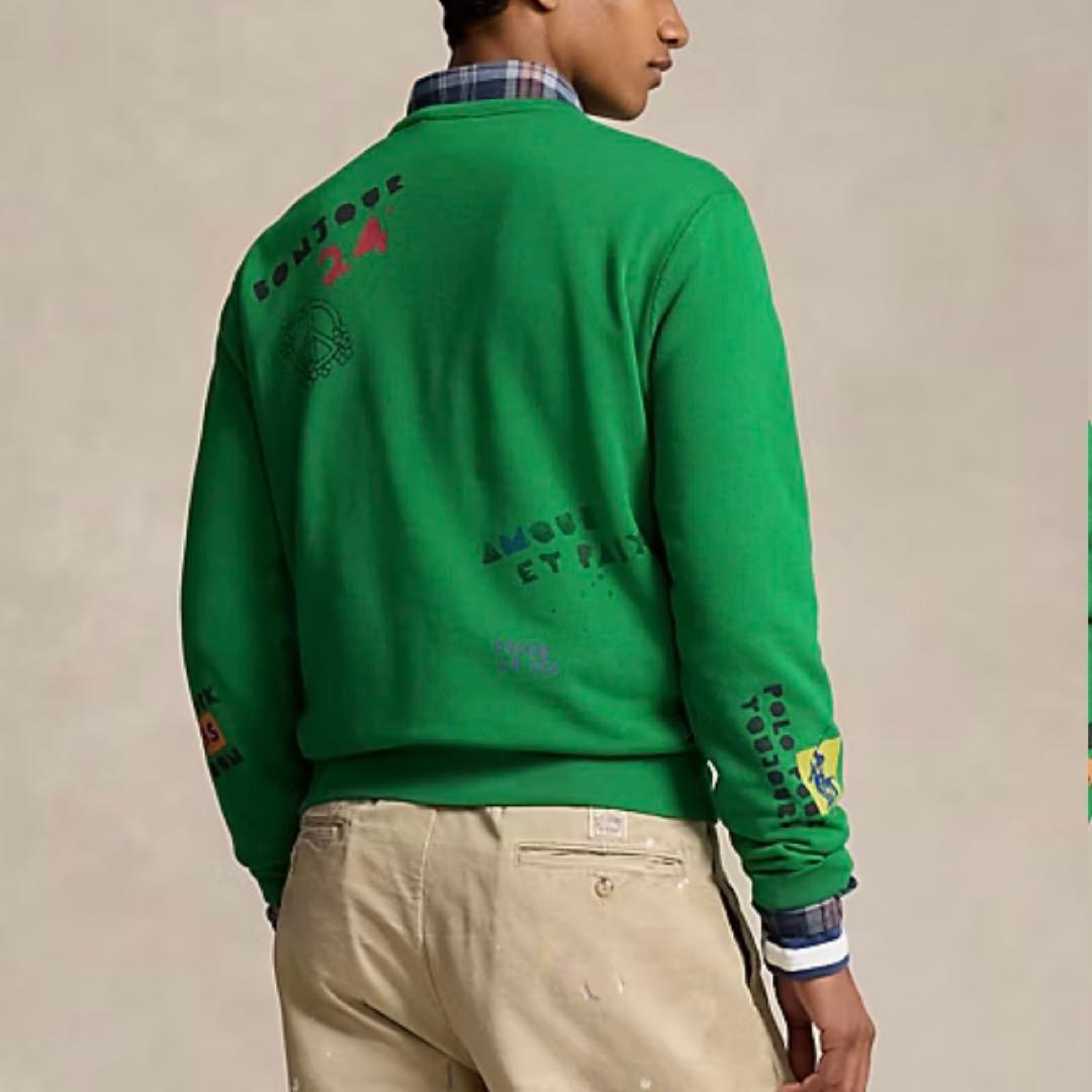 【希少・現行】ポロラルフローレン スウェット メンズ グラフィック QRタグ 緑