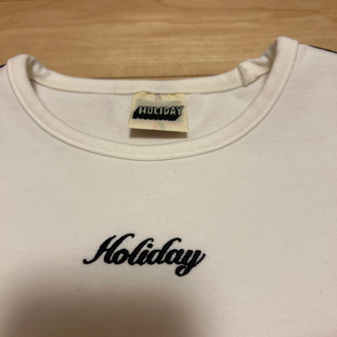 極美品 HOLIDAY ホリデイ LINE FLARE WARM TOPS 白
