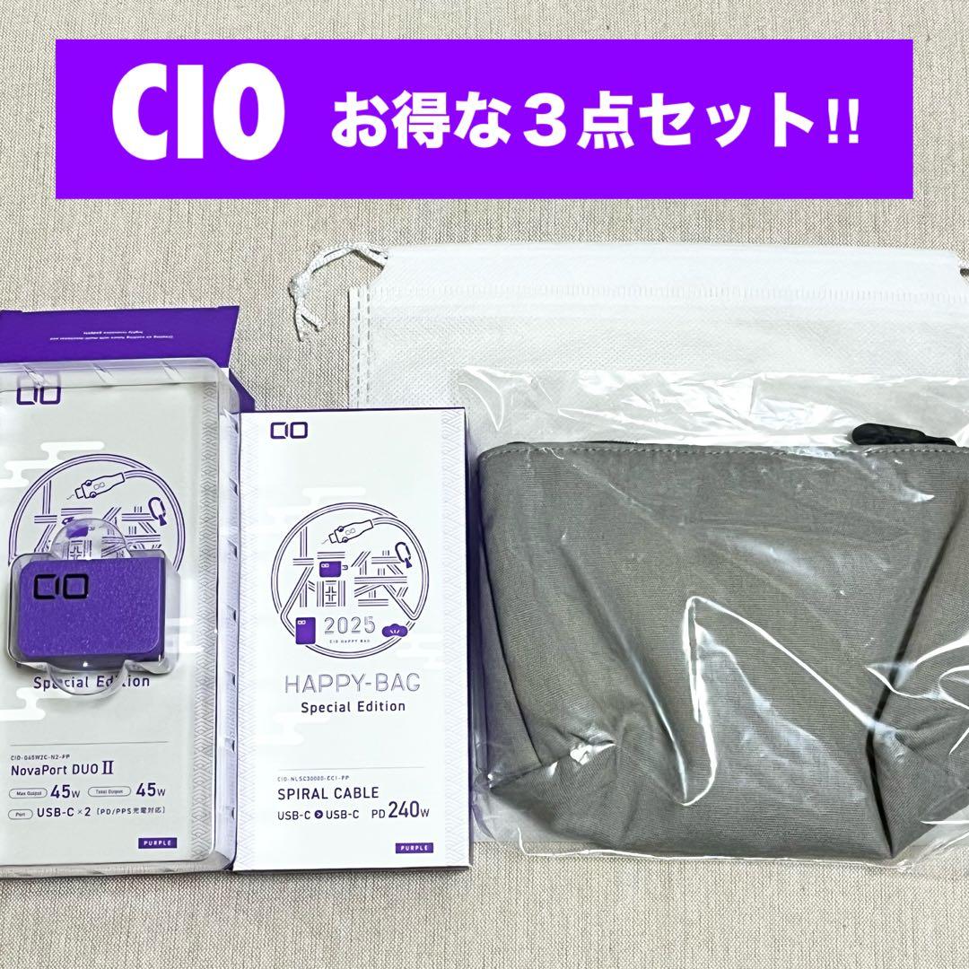 【匿名配送】 CIO パープル 充電 ケーブル ガジェット 非売品 ポーチ付