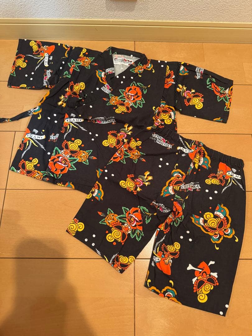 かれん！ヒスミニ大人気タトゥー柄甚平100cm