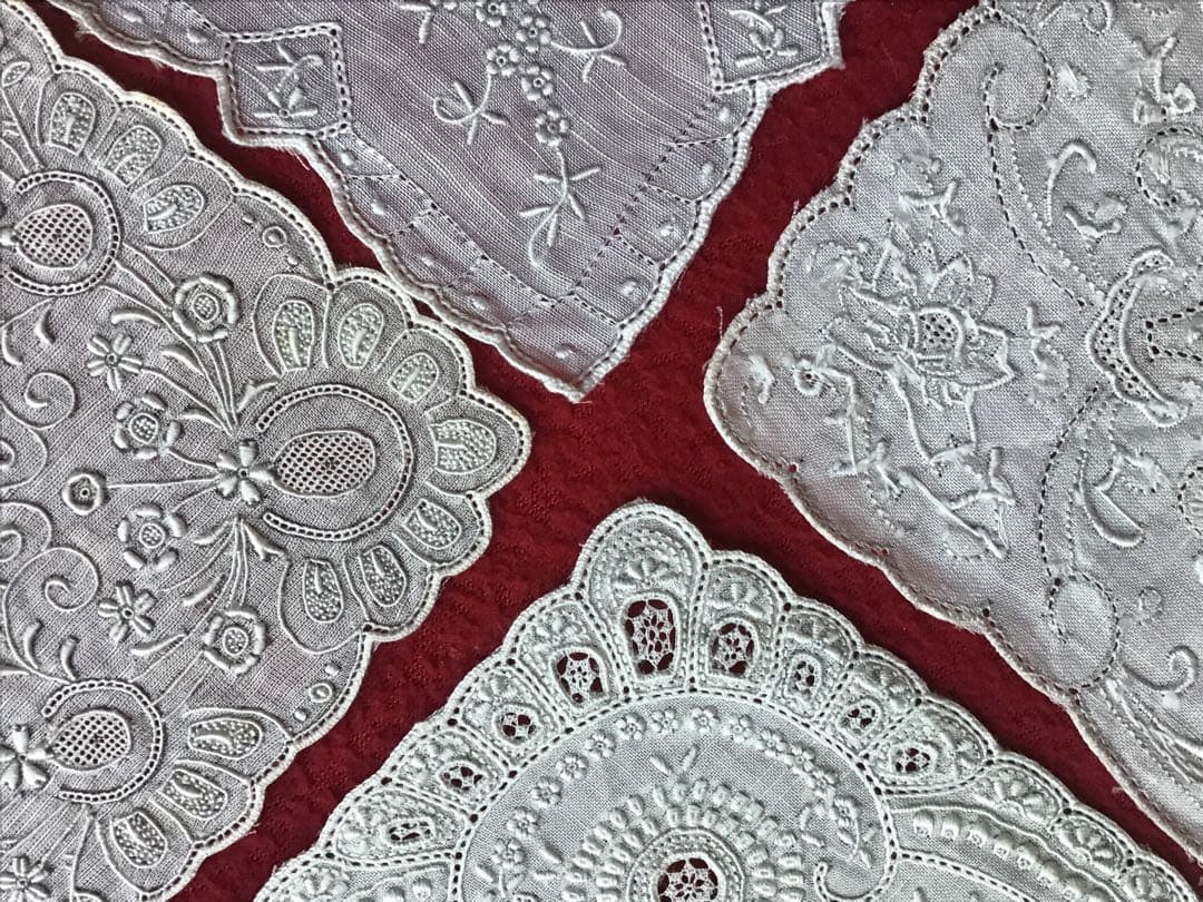 汕頭 刺繍とレースのホワイト、多色 ハンカチセット スワトウ 5枚