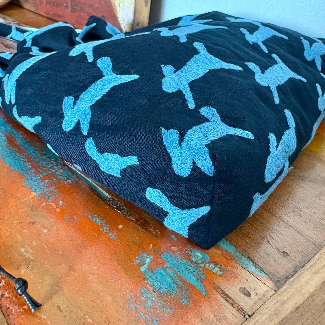 ミナペルホネン生地使用 ✳︎ run run run 巾着バッグ