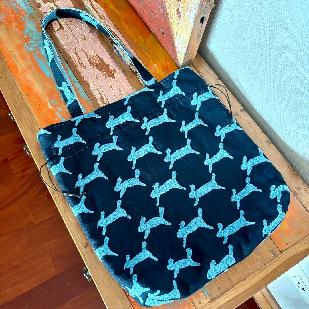 ミナペルホネン生地使用 ✳︎ run run run 巾着バッグ