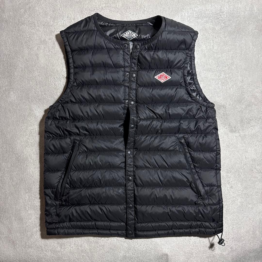DANTON ブラック ダウンベスト 38