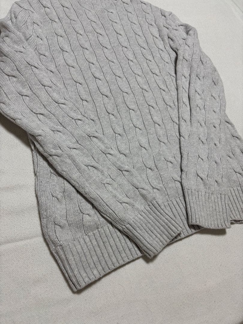 Polo Ralph Lauren グレー ケーブルニットセーター　綿100