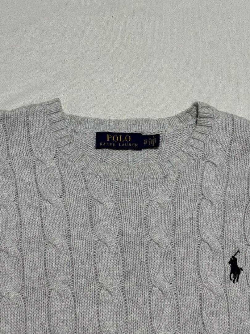 Polo Ralph Lauren グレー ケーブルニットセーター　綿100
