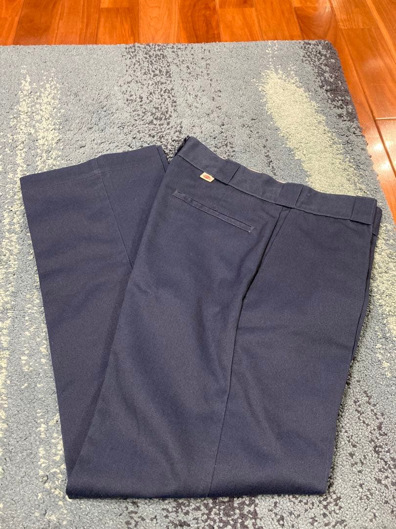 【美品】USA製　Dickies　チビタグ　ワークパンツ　チノパン　ネイビー