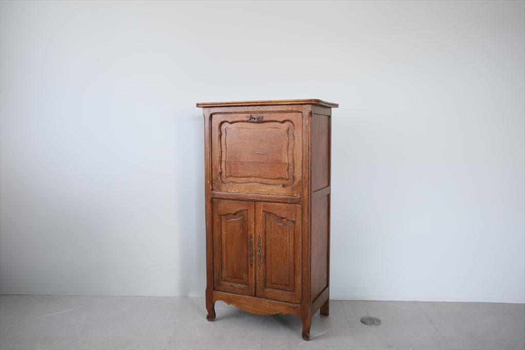 英国アンティーク猫脚ライティングビューロー/木製机/収納式デスク(90-65)