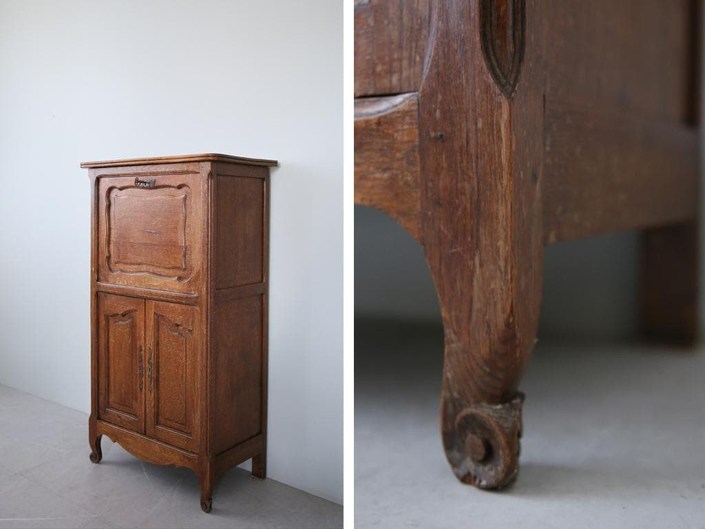 英国アンティーク猫脚ライティングビューロー/木製机/収納式デスク(90-65)