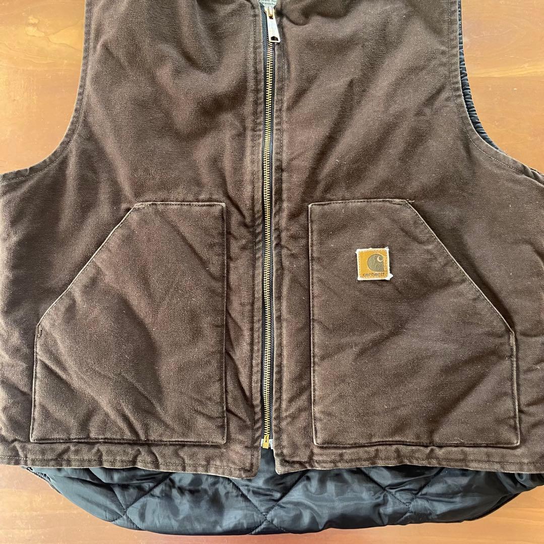carhartt vtg ダックベスト V02 DKB L★USA★フェード