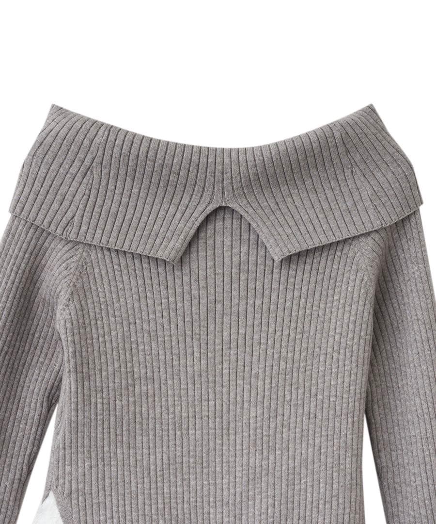 COCO DEAL オフショルスリットニット×キャミワンピース