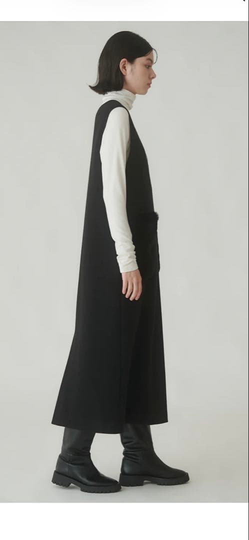 ☆新品☆ブラーミン ライトブラウン Vネック ファーポケット ジャンパースカート