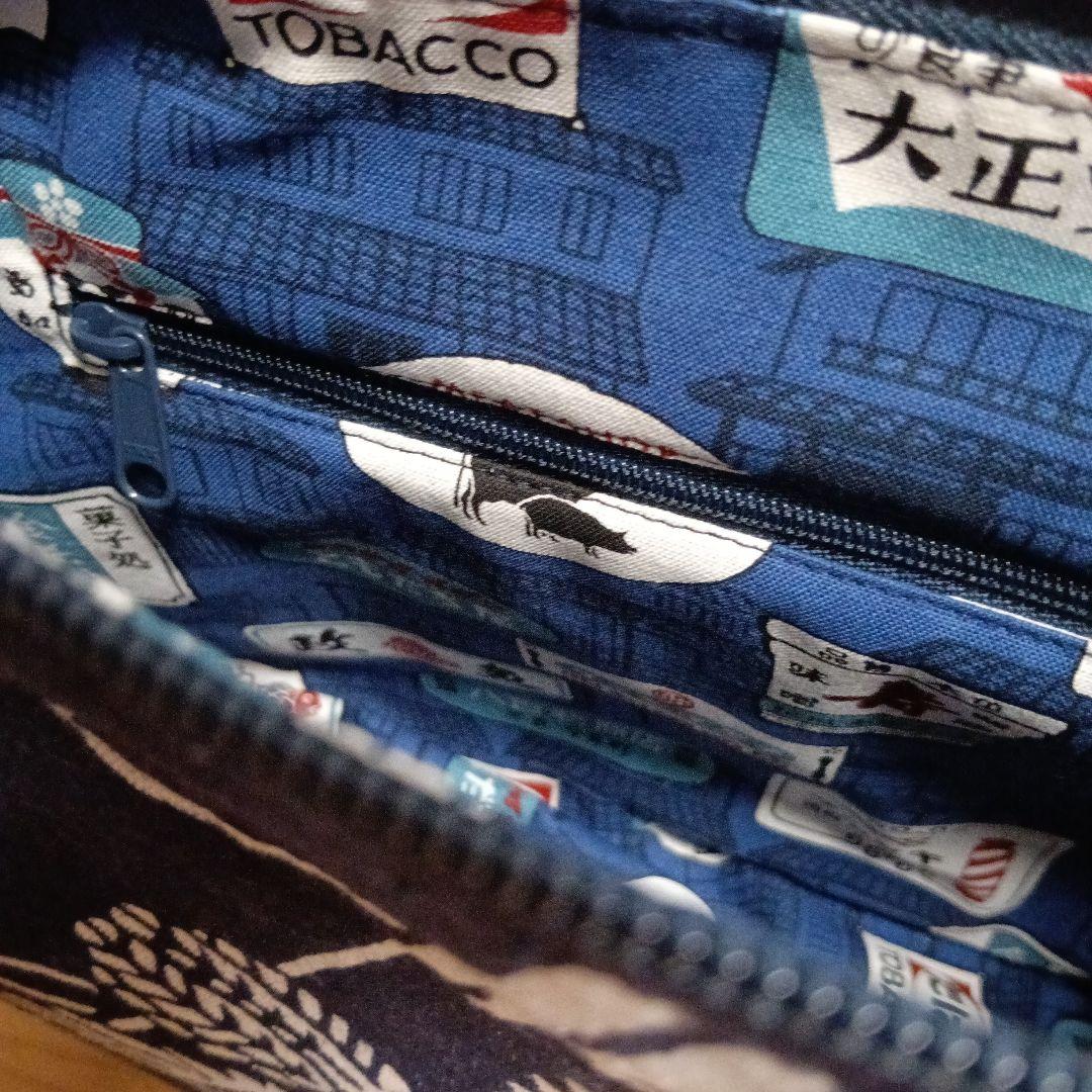 プ*ー様 古布　前掛けリメイク　ショルダーバッグ　一富士二鷹三茄子　ハンドメイド