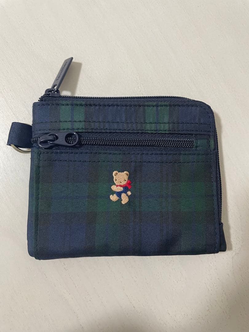 【きなみ】ファミリア ブラックウォッチ　ミニウォレット　パスケース