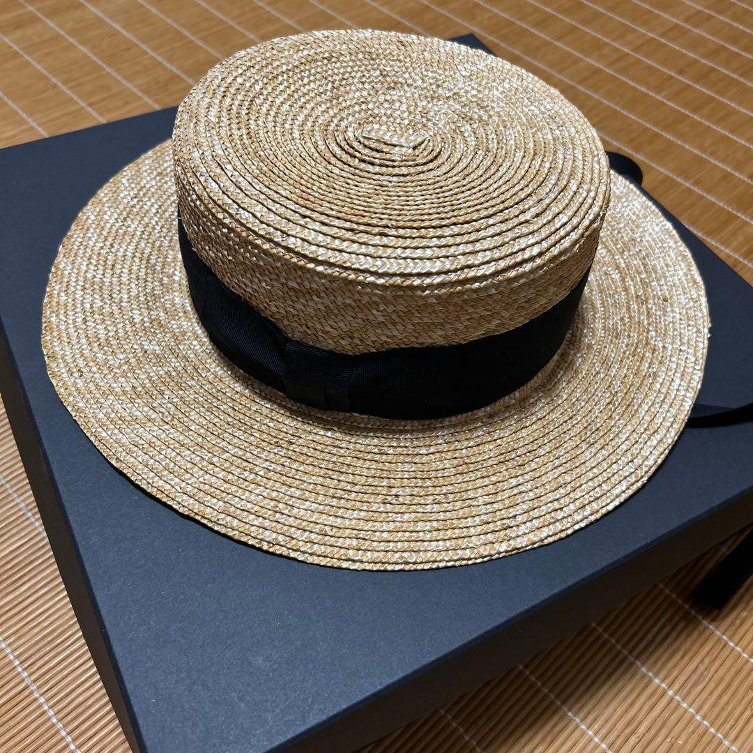 foufou カンカン帽 リボン付き麦わら帽子