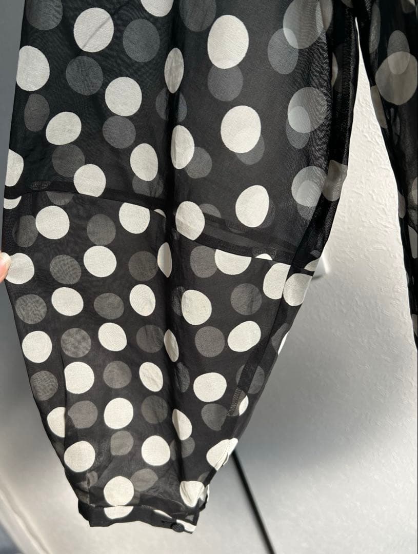 タグ付き♡TOMORROWLAND ドットオーガンジー ボウタイブラウス