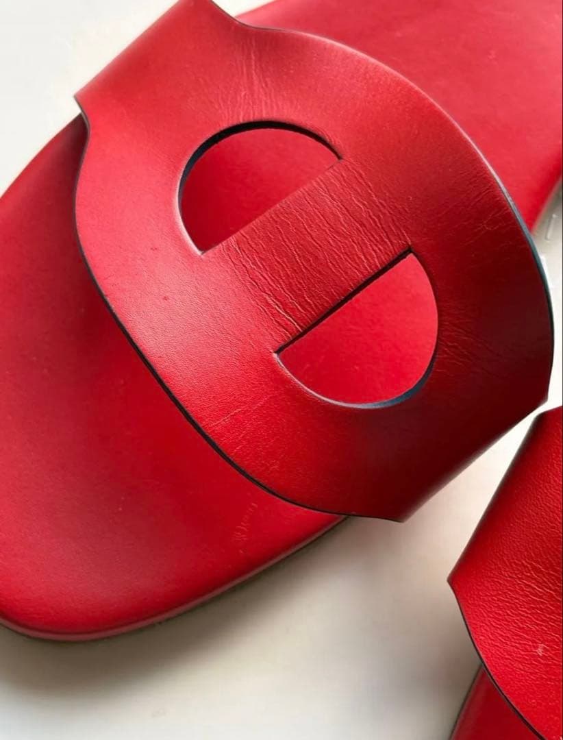 エルメス HERMES サンダル リスボア　ジャスパールージュ　39 リペア済