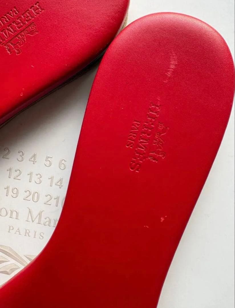 エルメス HERMES サンダル リスボア　ジャスパールージュ　39 リペア済