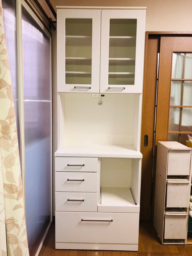 ニトリ キッチンボード 食器棚 レンジボード 幅75✕奥行42✕高さ210cm