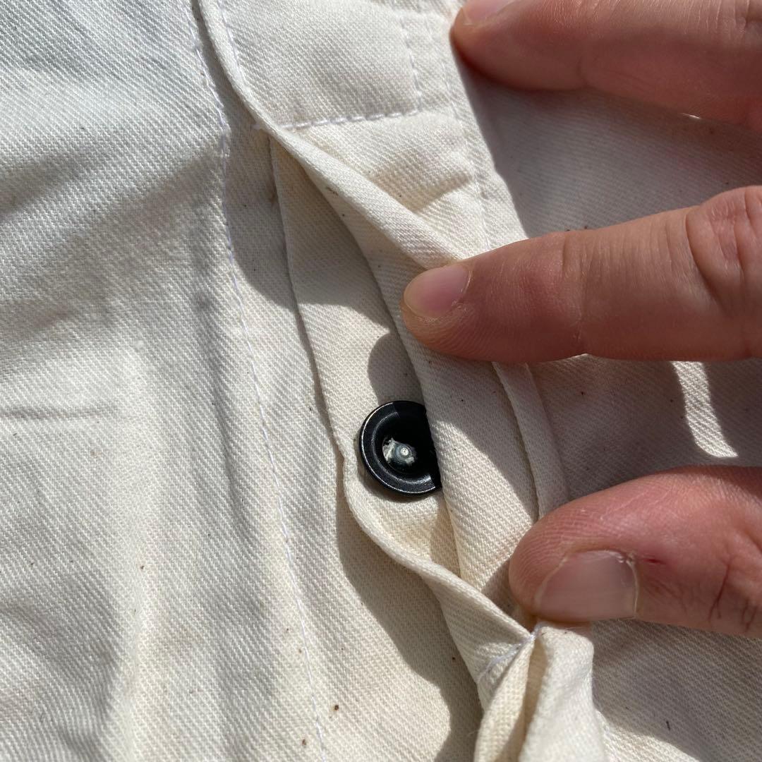 ス*ン様 90's pointer オーバーオール ホワイトキャンバス　w30