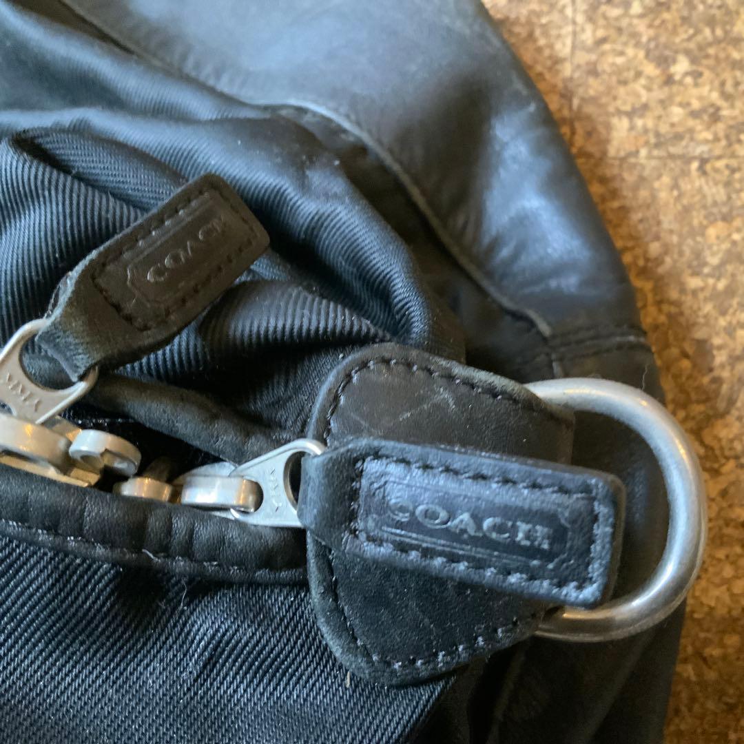 期間限定お値下げ中　COACH ボストンバック　ブラック　本革×ナイロン